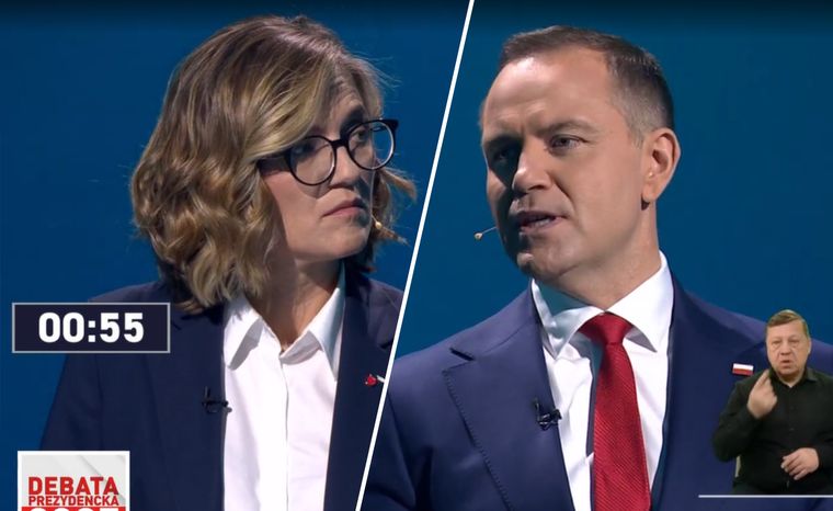 Biejat przypomniała Nawrockiemu słowa Kaczyńskiego. "Nie jest panu wstyd?"