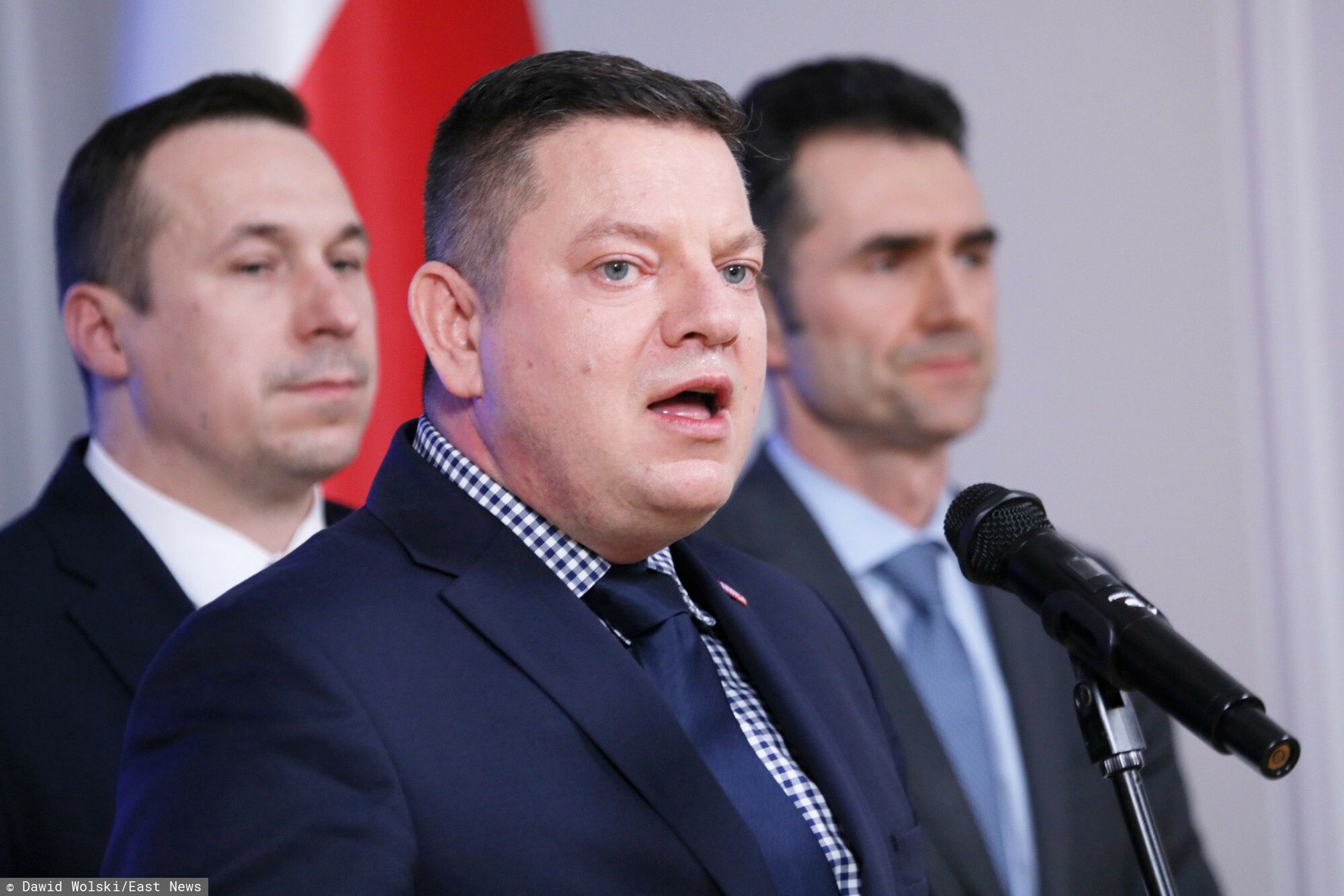 Minister infrastruktury podsmumowuje 100 dni rz?d�w
Fot. Dawid Wolski/East News, 21.03.2024. Warszawa.  Ministerstwo Infrastruktury. Konferencja prasowa z udzialem ministra infrastruktury Dariusza Klimczaka oraz wiceministrow infrastruktury dotyczaca 100 dni rzadu premiera Donalda Tuska.
N/z: Przemyslaw Koperski, Pawel Gancarz, Piotr Malepszak
Dawid Wolski