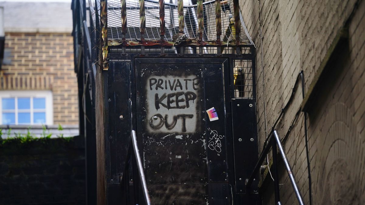 A boarded up entrance to Marco Pierre White's former restaurant, Mr Whites, in Leicester Square, central London, which has reportedly been secured by police after it was occupied by squatters. Mr White's, a steak and pizza restaurant, closed in January this year. Picture date: Wednesday April 17, 2024. (Photo by Victoria Jones/PA Images via Getty Images)