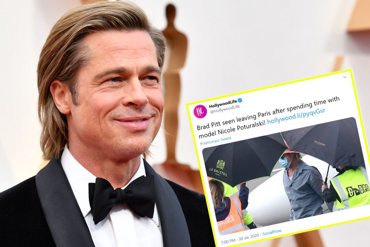 Brad Pitt był widziany na lotnisku w Paryżu. Zdradził go jeden szczegół