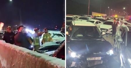 Karambol w Korei Południowej. Ponad 50 aut na "czarnym lodzie"