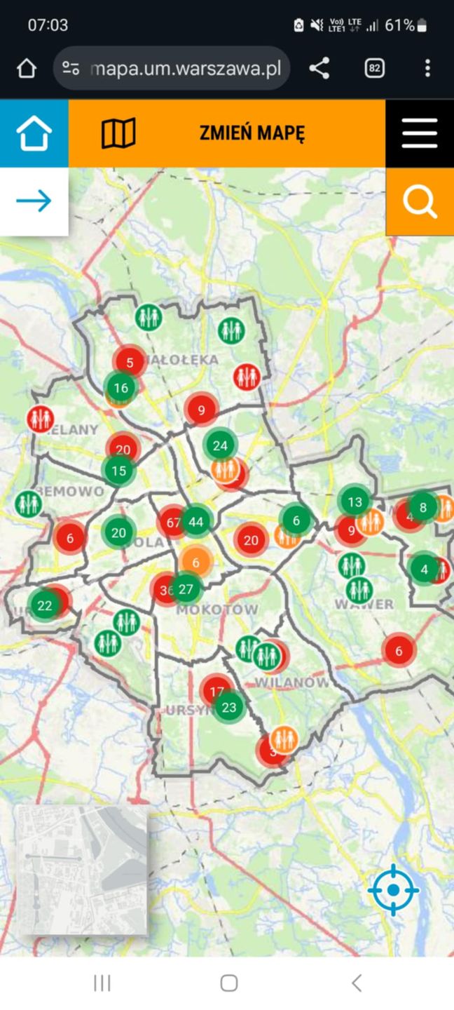 Mapa WC w Warszawie - link otwiera się po zeskanowaniu kodu QR