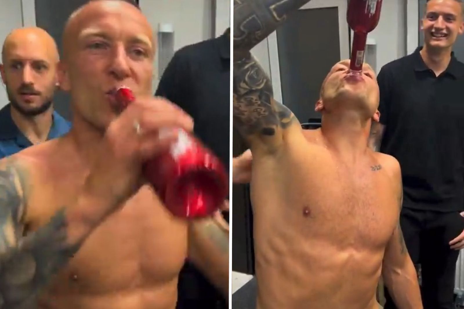 Na zdjęciu: Jacek Góralski pijący alkohol