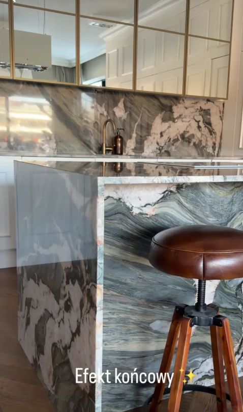 Marmur w mieszkaniu Mileny Lewandowskiej