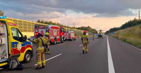 Poważny wypadek na A1. Motocyklista w szpitalu