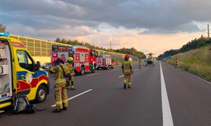 Poważny wypadek na A1. Motocyklista w szpitalu