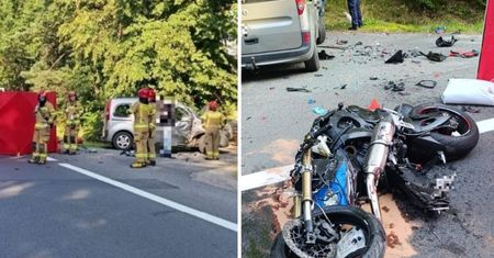 24-letni motocyklista zginął pod Lubinem. Nagranie mrozi krew w żyłach