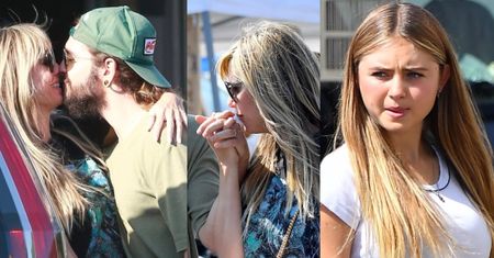 Heidi Klum w koszulce Tokio Hotel całuje męża po rękach na bazarku. Słodko?