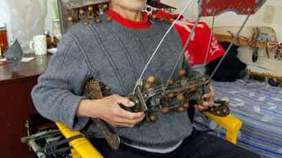 Steampunkowe, masujące krzesło od Chińczyków 1