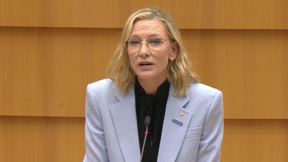 Cate Blanchett w Parlamencie Europejskim, 8.11.2023