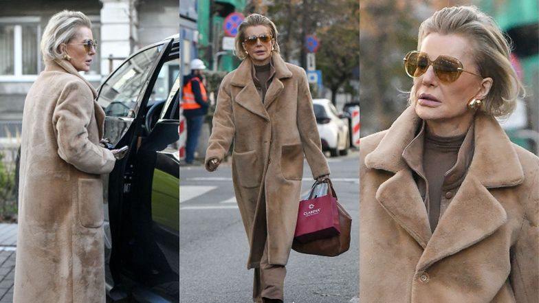 Joanna Racewicz wraca z zakupów w salonie kosmetycznym