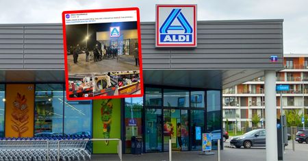 Nie było jeszcze 6:00. Ujęcia sprzed Aldi. Ustawiła się kolejka
