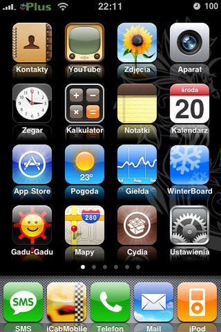 Wszystkie ikonki z cieniem w iPhonie