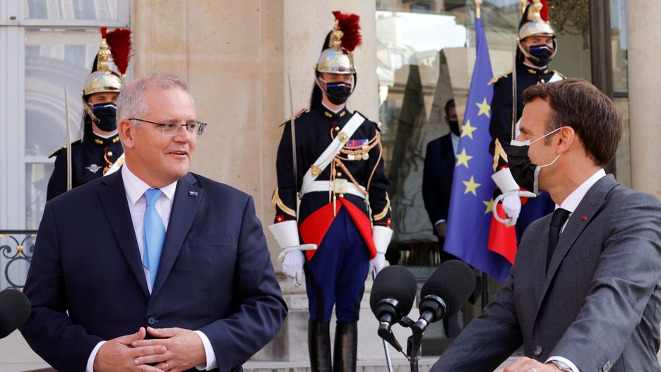Konflikt Australia - Francja. Emmanuel Macron i Scott Morrison