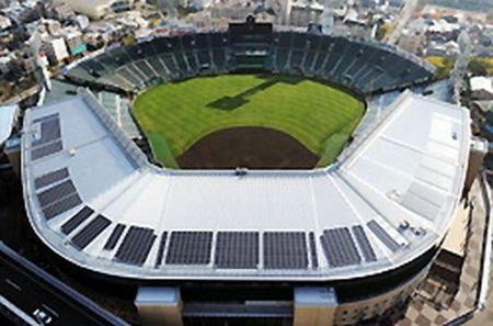 Hanshin Koshien Stadion zostal wyposażony w instalacje fotowoltaiczne 2