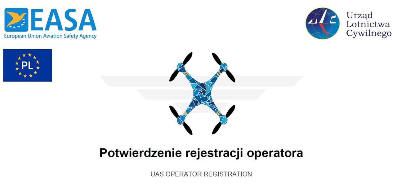 Potwierdzenie rejestracji operatora drona