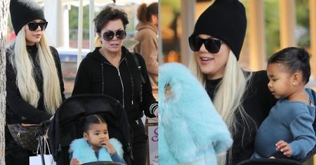 "Naturalna" Kris Jenner i zamaskowana Khloe Kardashian z córką buszują po targowisku (ZDJĘCIA)