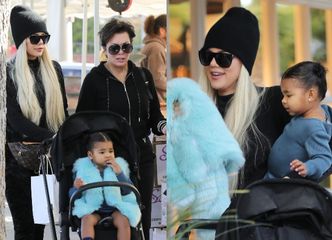 "Naturalna" Kris Jenner i zamaskowana Khloe Kardashian z córką buszują po targowisku (ZDJĘCIA)