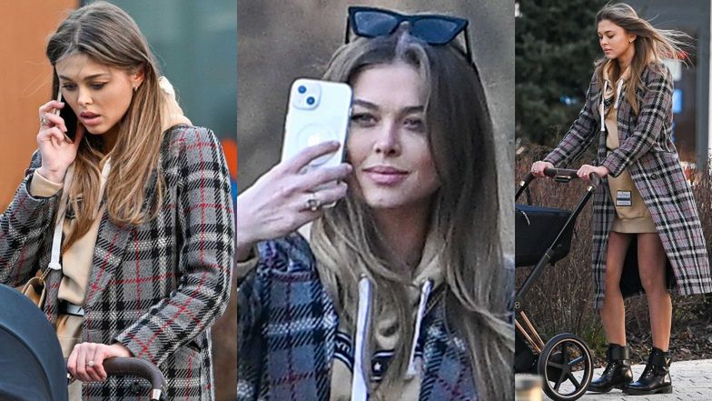 Joanna Opozda na spacerze z Vincentem