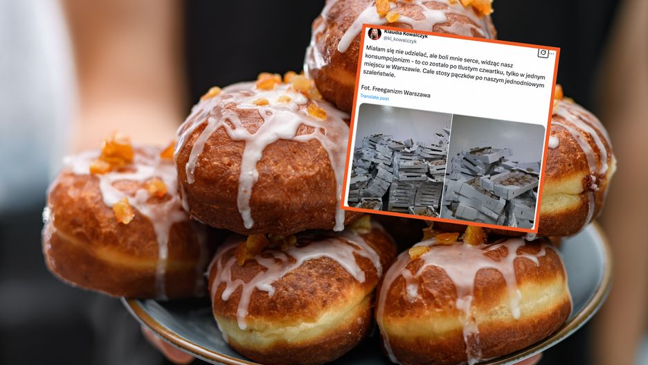 Ktoś wyrzucił tysiące pączków w Warszawie