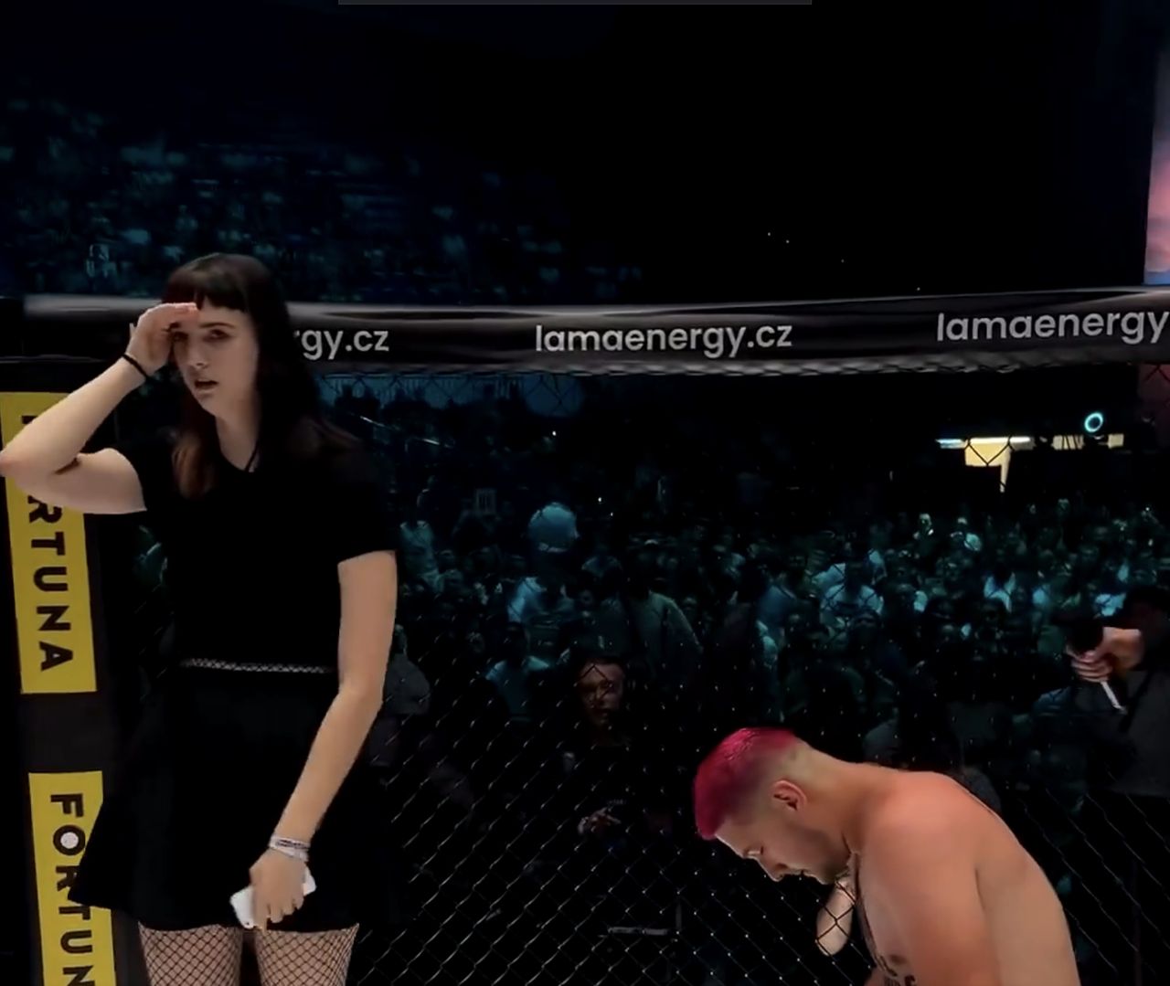 An MMA fighter wanted to propose to his beloved in the octagon.