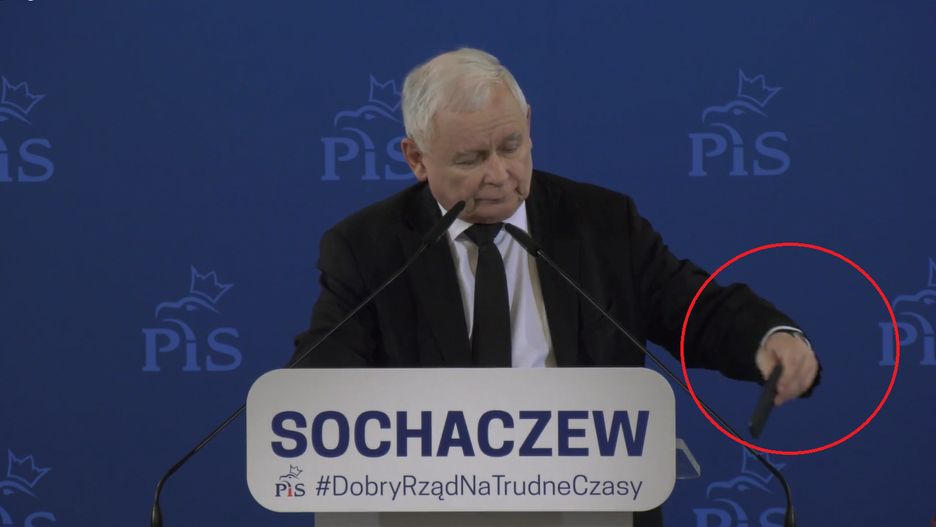 Jarosław Kaczyński w Sochaczewie. Wpadka podczas przemówienia