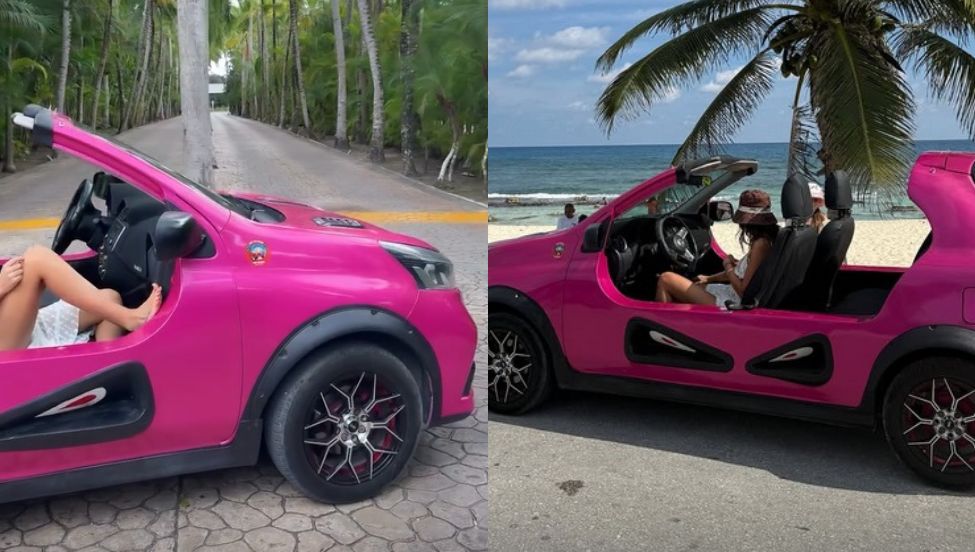 Samochód, którym Natalia Siwiec jeździ po plaży