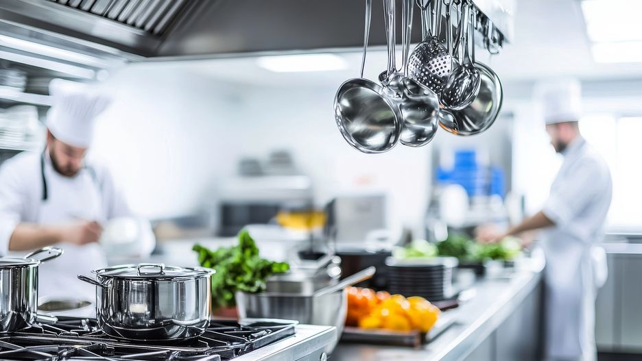 kitchen, chef, cooking, food, equipment, professional, preparation, restaurant, culinary, cuisine, cook, ingredients, meal, dining, catering, chef uniform, workspace, teamwork, expertise, skilled, stainless steel, utensil, stove, pan, pot, bowl, delicious, fresh, modern, contemporary, industry, commercial, gourmet, healthy, lifestyle, gastronomy, interior, working, clean, bright, appetizing, nutrition, recipe, skill, busy, process, service, staff, culinary art