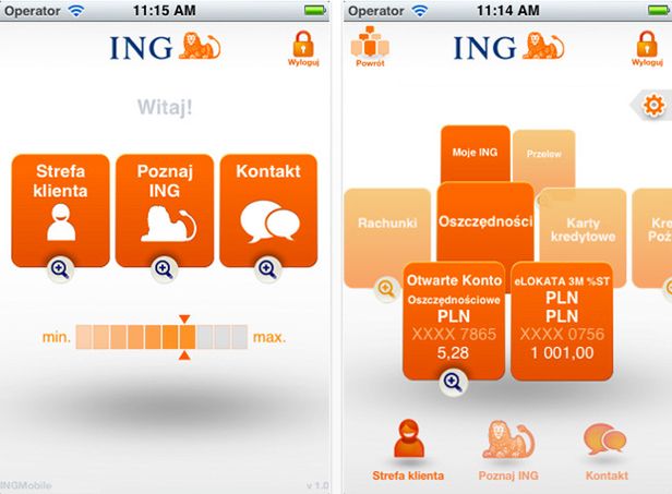 ING Bank Śląski na iPhonie