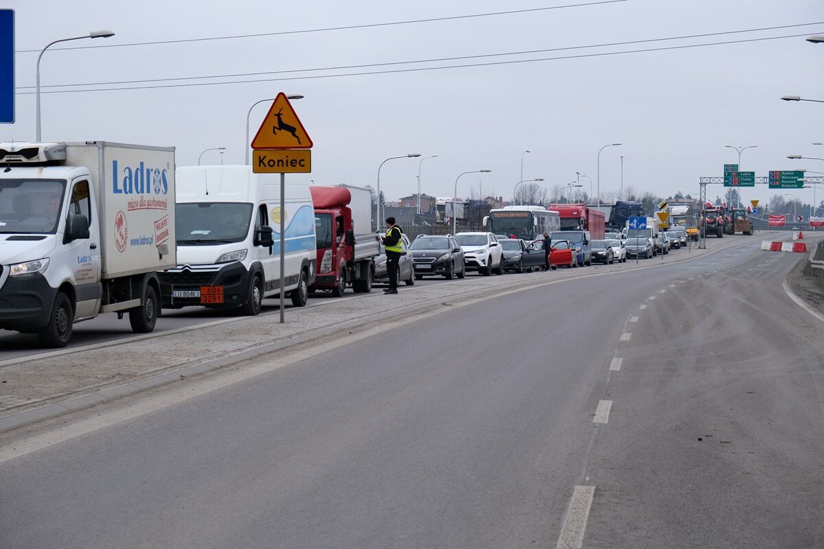Protest rolników w Turce przy węźle Lublin Tatary