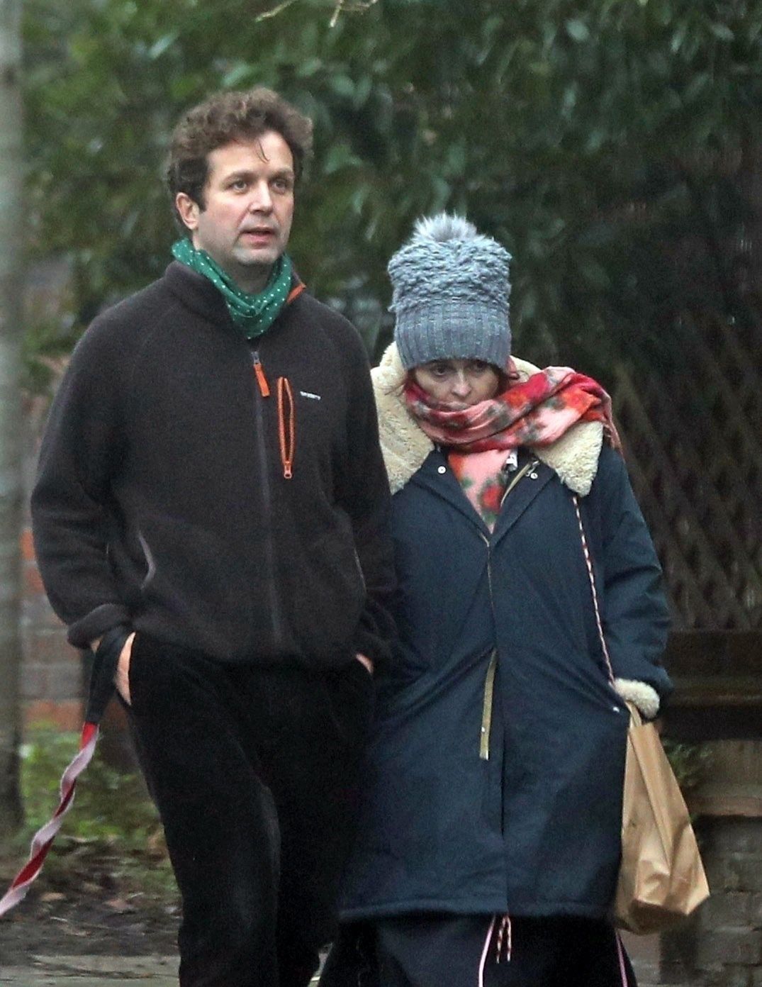 Helena Bonham Carter with her partner