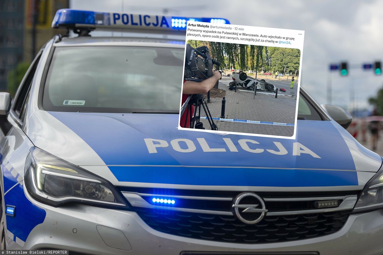 Fatalny wypadek w centrum Warszawy. Dwa auta zderzyły się na Mokotowie