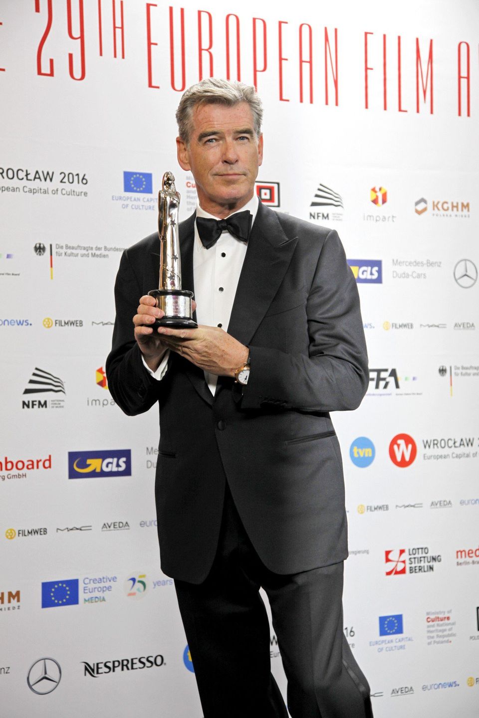 Pierce Brosnan na gali Europejskich Nagród Filmowych we Wrocławiu
