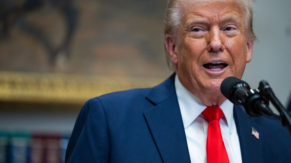 WASHINGTON, DC - MARCH 3: President Donald Trump  holds a press conference with TSMC CEO C.C. Wei to announce that Taiwan Semiconductor Manufacturing Company (TSMC) plans to invest $100 billion in new manufacturing facilities in the United States in the Roosevelt Room of the White House on March 3, 2025 in Washington, DC. President Trump was also joined by United States Secretary of Commerce Howard Lutnick and White House AI and Crypto Czar David Sacks. (Photo by Annabelle Gordon for The Washington Post via Getty Images)