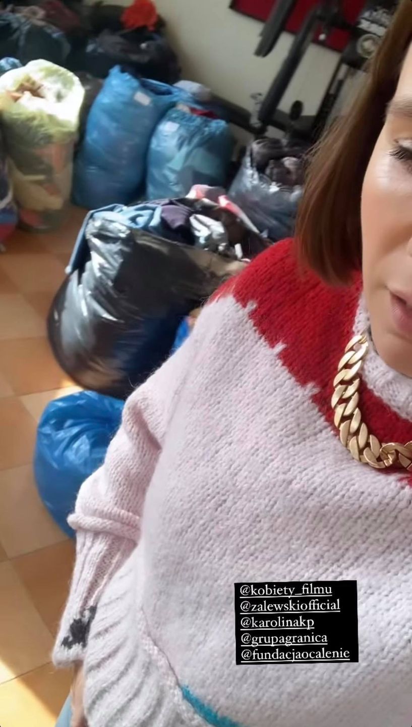 Olga Bołądź zawiozła rzeczy dla uchodźców
