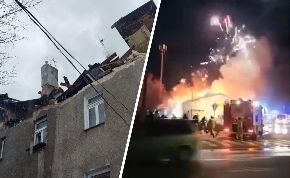Wybuch gazu na Dolnym Śląsku / Pożar marketu w Wielkopolsce 