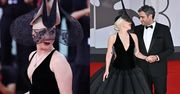 Lady Gaga zachwyca w czarnej sukni i fikuśnym kapeluszu. Na wenecką premierę "Jokera" przybyła z narzeczonym