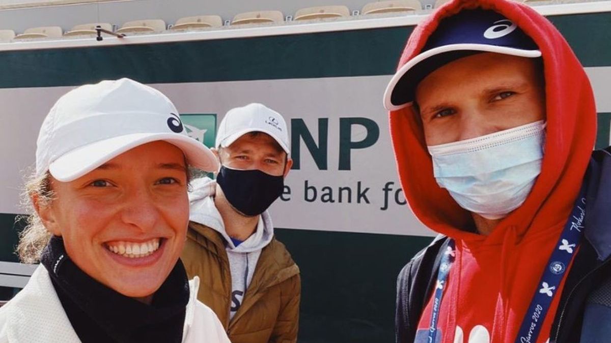 Iga Świątek ze sztabem