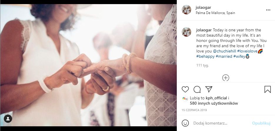 Tak Jolanta Ogar-Hill wspominała ślub z ukochaną 