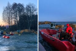 Koparka pod wodą na Mazurach. Interweniował MOPR