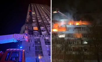 Zmasowany atak Rosji. Trafili w 22-piętrowy wieżowiec