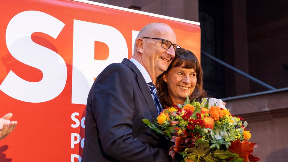 Brandenburg Holds State Elections
POTSDAM, GERMANY - SEPTEMBER 22: Brandenburg's State Premier and top candidate of the Social Democratic Party (SPD) Dietmar Woidke and his wife Susanne Woidke react to initial election results that give the party a narrow first place finish in Brandenburg state elections on September 22, 2024 in Potsdam, Germany. The far-right Alternative for Germany (AfD) came in second despite being ahead in polls going into the election, giving a boost to SPD member and Chancellor Olaf Scholz. (Photo by Axel Schmidt/Getty Images)
Axel Schmidt