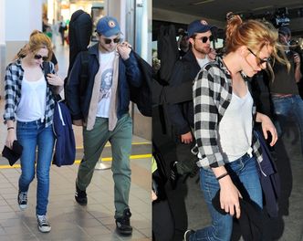 Pattinson i Stewart na lotnisku (ZDJĘCIA)