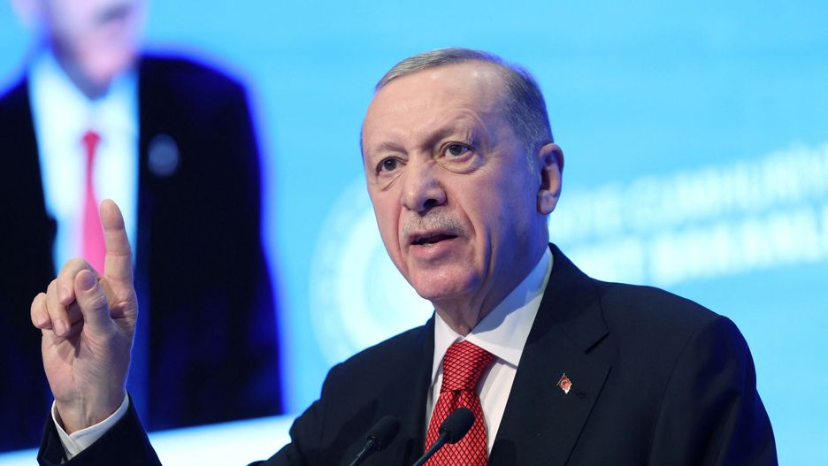 Temporary
ANKARA, TURKIYE - JANUARY 2: Turkish President Recep Tayyip Erdogan speaks during Announcement of 2023 Export Figures program at Turkiye Exporters Assembly in Ankara, Turkiye on January 02, 2024. Murat Kula / Anadolu
AA/ABACA