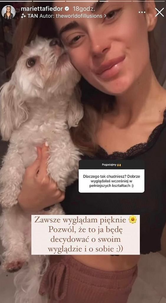 Marietta odpowiedziała na kąśliwą uwagę fana.