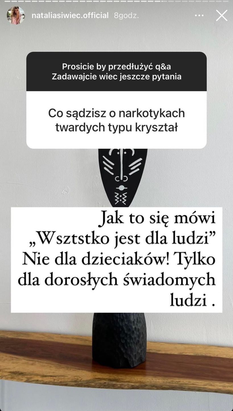 Natalia Siwiec o narkotykach