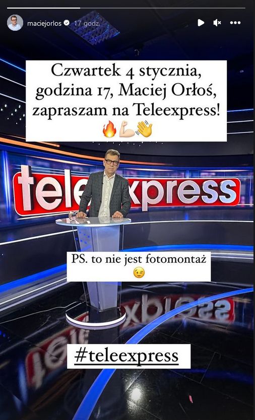 Instagramowa relacja Macieja Orłosia