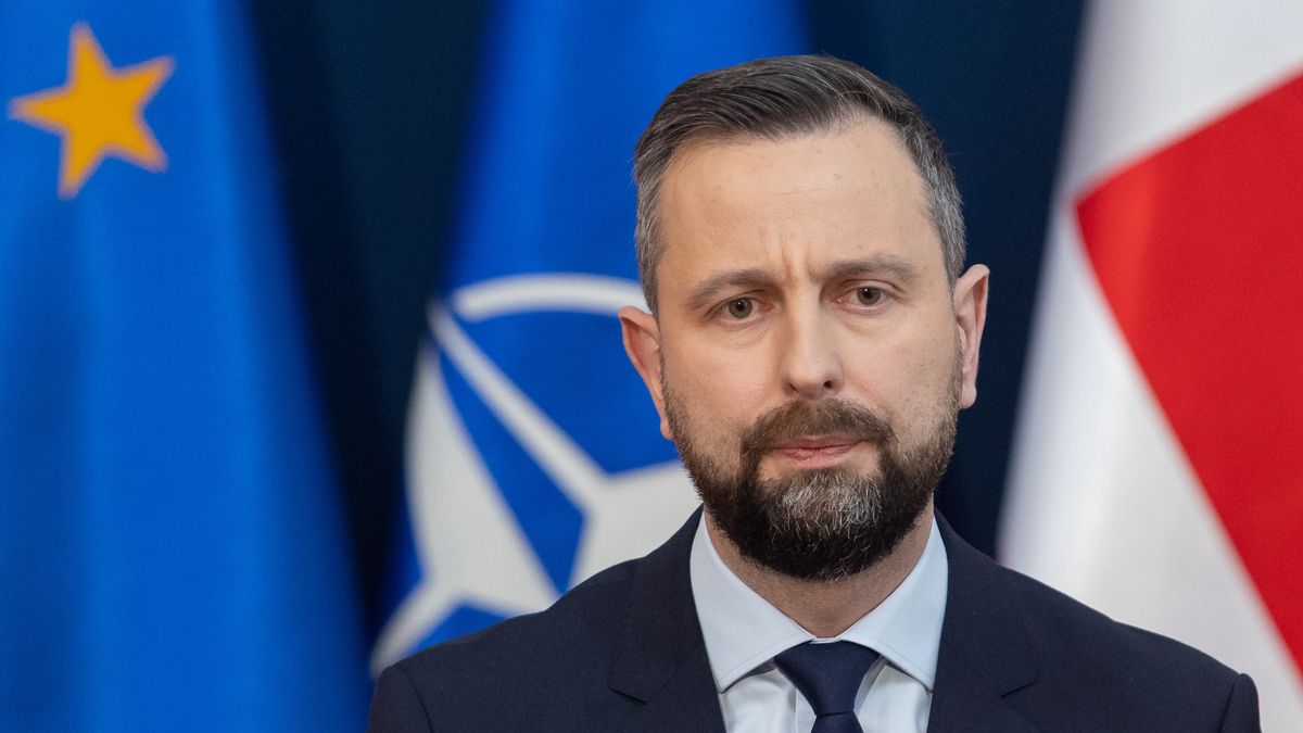 Wladyslaw Kosiniak-Kamysz, the Polish Minister of Defence, is speaking during a press conference in Warsaw, Poland, on February 1, 2024. (Photo by Foto Olimpik/NurPhoto via Getty Images)