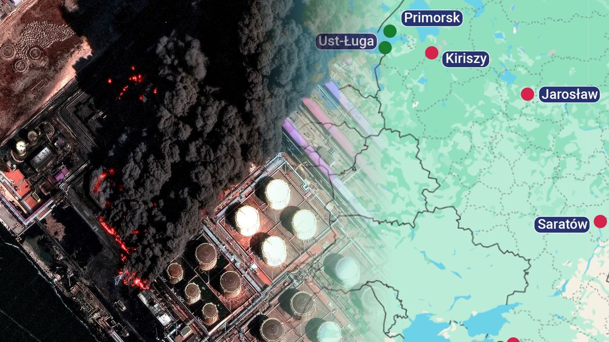 Datowane na 27 marca zdjęcie satelitarne ukazujące zniszczenia w