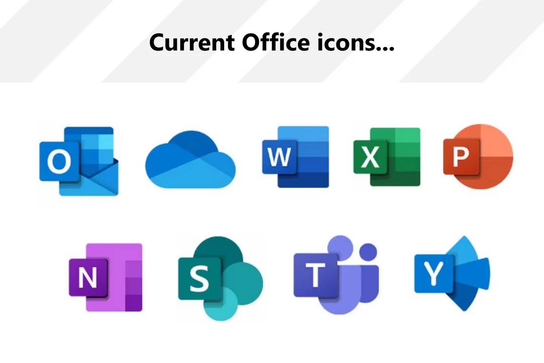 Stare ikonki aplikacji Microsoftu